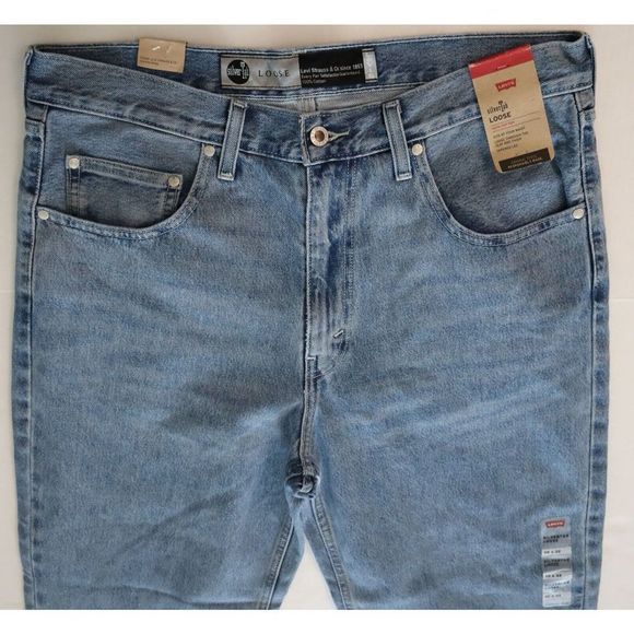 Levi's SilverTab Men's Sz 35x32 Blue Denim Tapered Leg Loose Fit Jeans $80 - Picture 3 of 6